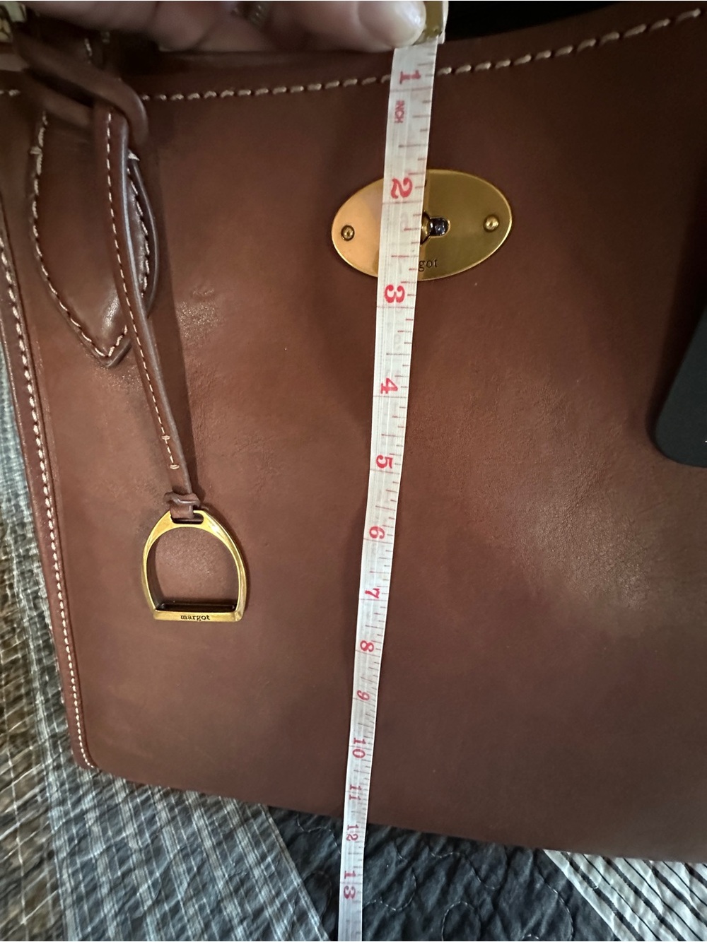 Margo New York Phoebe Leather Tote Bag in Cognac - Picture 10 of 11